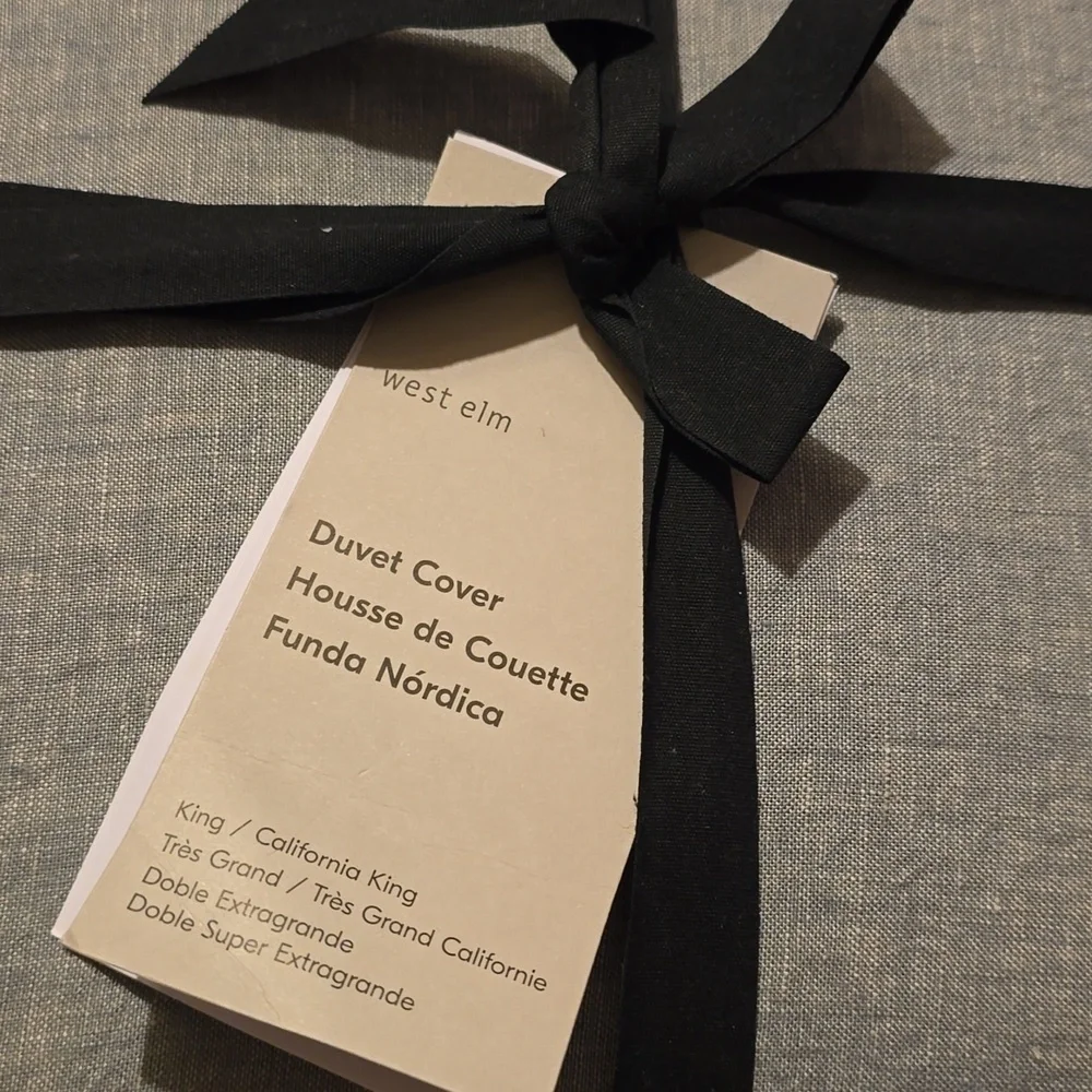 ❤️BUY 2 GET 1 FREE  West Elm European Flax Linen Duvet Cover, King/Cal.King